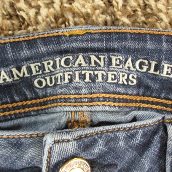 American Eagle Jeans Women's 12 Dark Wash Kick Boot Stretch Denim - Picture 6 of 8